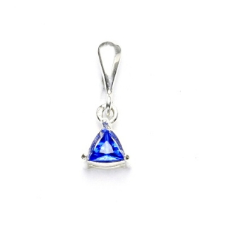 Stříbrný přívěsek, trojúhelník 4x4x4 mm, zirkon spinel, P 1519