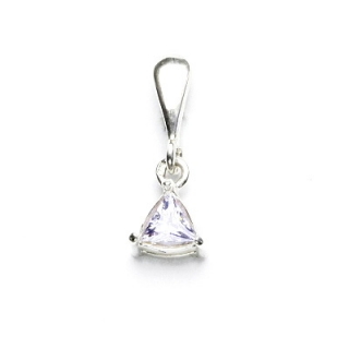Stříbrný přívěsek, trojúhelník 4x4x4 mm, zirkon lavender, P 1519