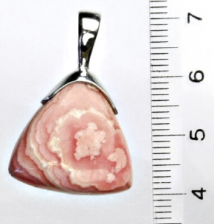 Stříbrný přívěsek, přírodní rhodochrozit, přívěsek s rhodochrozitem, 6,59 g