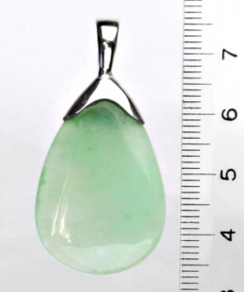 Stříbrný přívěsek,přírodní chryzopras, přívěsek s chryzoprasem, 5,12 g