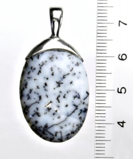 Stříbrný přívěsek s přírodním mechovým opálem, přírodní mechový opál, 6,16 g