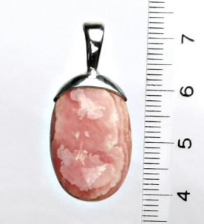 Stříbrný přívěsek, přírodní rhodochrozit, přívěsek s rhodochrozitem, 5,65 g
