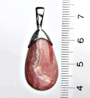 Stříbrný přívěsek,přírodní rhodochrozit, přívěsek s rhodochrozitem, 5,37 g