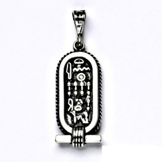 Stříbrný přívěsek, kartuše s hieroglyfy, stříbro, 7,09 g