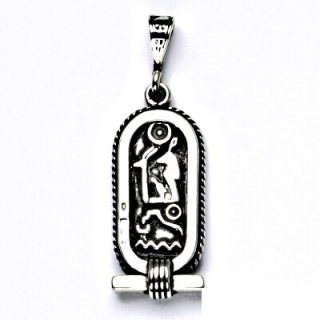 Stříbrný přívěsek, kartuše s hieroglyfy, stříbro, 6,88 g