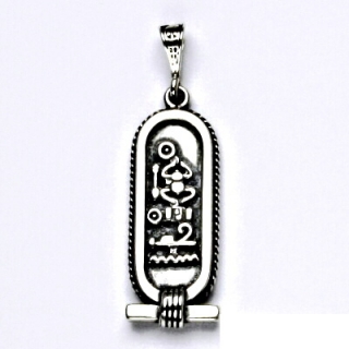Stříbrný přívěsek, kartuše s hieroglyfy, stříbro, 7,73 g