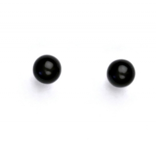 Stříbrné náušnice synt. perla 6 mm , perlové náušnice, NŠ 1183 černá