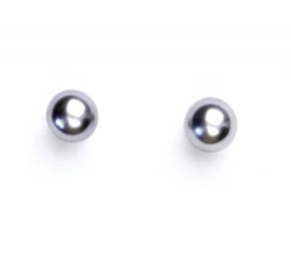 Stříbrné náušnice synt. perla 6 mm , perlové náušnice, NŠ 1183 šedá B