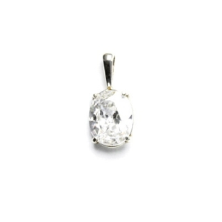 Stříbrný přívěsek, čirý zirkon 10 x 8 mm P 1002