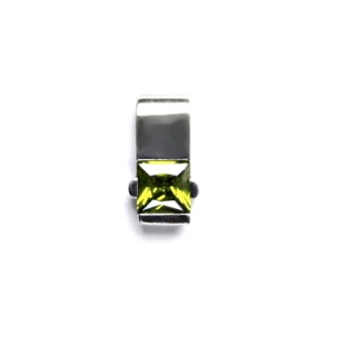 Stříbrný přívěsek, čtyřhranný zirkon peridot, VP 55