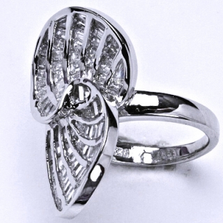 Stříbrný prsten, prsten ze stříbra, syntetický čirý zirkon, váha 7,8 g, vel.52