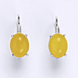 Stříbrné náušnice s jantarem 9 x 7 mm,náušnice ze stříbra NK 1244