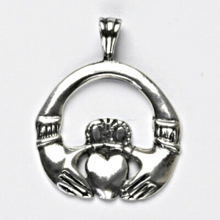 Stříbrný přívěsek, přívěsek ze stříbra, srdce Claddagh