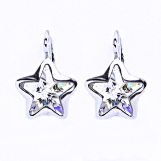 Stříbrné náušnice na patent s krystaly Swarovski (krystal 10 mm)NK 1325