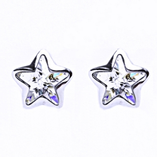 Stříbrné náušnice na šroubek s krystaly Swarovski (krystal 10 mm)NŠ 1325