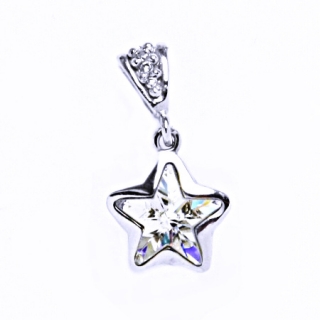 P 1325 Stříbrný přívěsek krystalem Swarovski hvězda (krystal 10 mm)