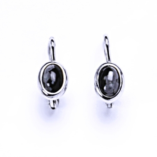 Přírodní obsidián, obláčkový 6x4 mm  náušnice stříbrné na patent, NK 1353 