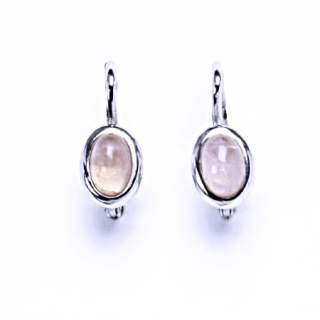Přírodní růženín 6x4 mm , náušnice stříbrné na patent  6x4 mm, šperk, NK 1353