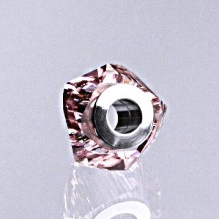 Korálek Swarovski light rose , chirurgická ocel, šperky, AKCE