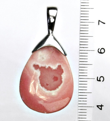 Stříbrný přívěsek, přírodní rhodochrozit, přívěsek s rhodochrozitem, 5,95 g