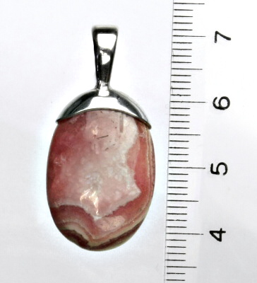 Stříbrný přívěsek, přírodní rhodochrozit, přívěsek s rhodochrozitem, 6,71 g