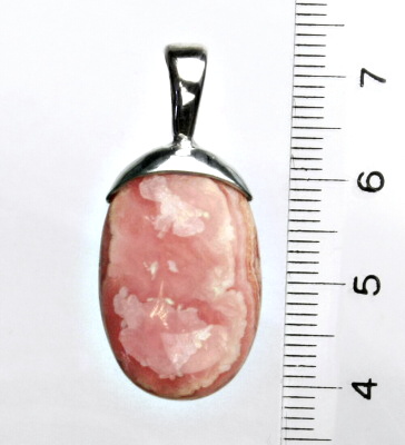 Stříbrný přívěsek, přírodní rhodochrozit, přívěsek s rhodochrozitem, 5,65 g