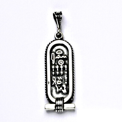 Stříbrný přívěsek, kartuše s hieroglyfy, stříbro, 7,80 g