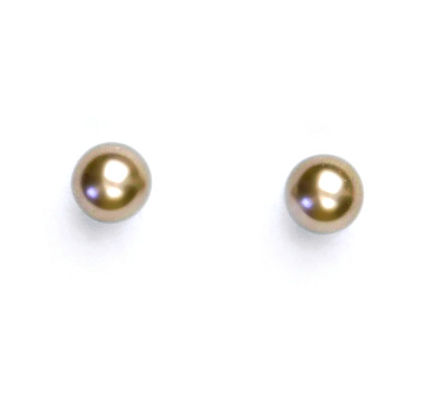 Stříbrné náušnice synt. perla 6 mm , perlové náušnice, NŠ 1183 bronzová