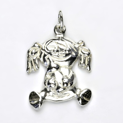 Stříbrný přívěsek, holčička s lahvičkou, přívěsek ze stříbra, dívenka, P 418