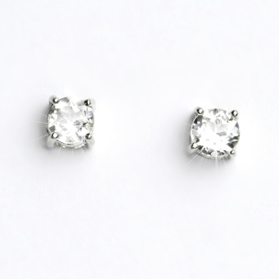 Stříbrné náušnice, přírodní křišťál, náušnice na šroubek, NŠ 1251