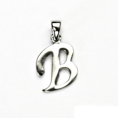 Stříbrný přívěsek, písmeno B, přívěšek ze stříbra, 1,81 g