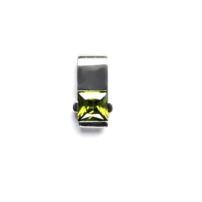 Stříbrný přívěsek, čtyřhranný zirkon peridot, VP 55
