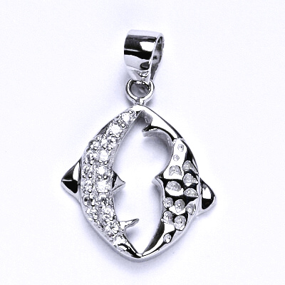 Přívěsek stříbrný, syntetický zirkon, váha 2,38 g
