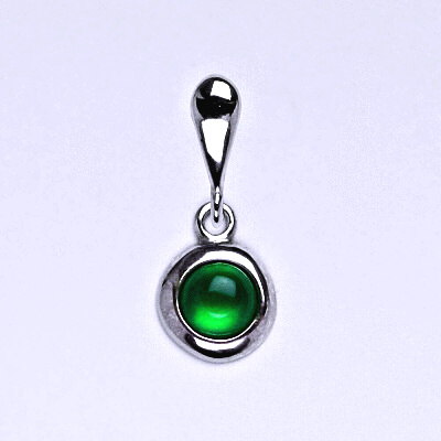 Přívěsek ze stříbra,přírodní green agate,zelený achát, P 1470