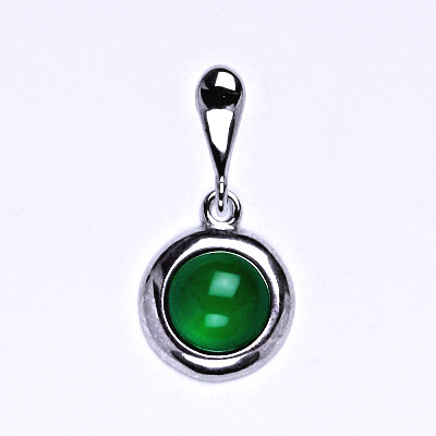 Přívěsek ze stříbra, přírodní green agate,zelený achát, P 1472