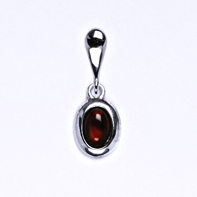 Stříbrný přívěsek,přírodní kámen granát 6x4 mm, P 1353 (1473)
