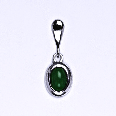 Stříbrný přívěsek,přírodní kámen avanturin 6x4 mm, P 1353 