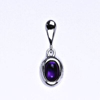 Stříbrný přívěsek,přírodní kámen ametyst 6x4 mm, P 1353 