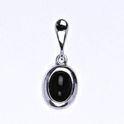 Stříbrný přívěsek,přírodní kámen onyx 7 x 5 mm, P 1354