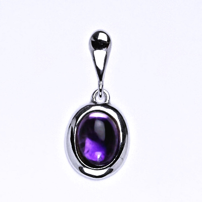 Stříbrný přívěsek,přírodní kámen ametyst 8 x 6 mm, P 1355 (1475)