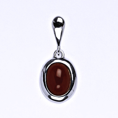 Stříbrný přívěsek,přírodní kámen karneol 8 x 6 mm, P 1355 