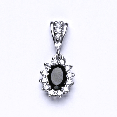 Stříbrný přívěsek Kate, přírodní spinel černý (pleonast),přívěšek ze stříbra, P 1480/2