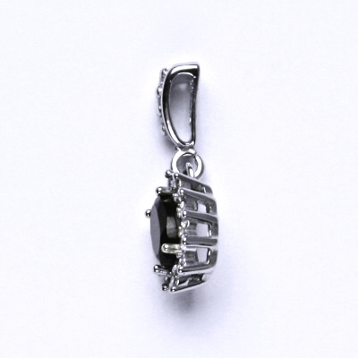 Stříbrný přívěsek Kate, přírodní spinel černý (pleonast),přívěšek ze stříbra, P 1480/2