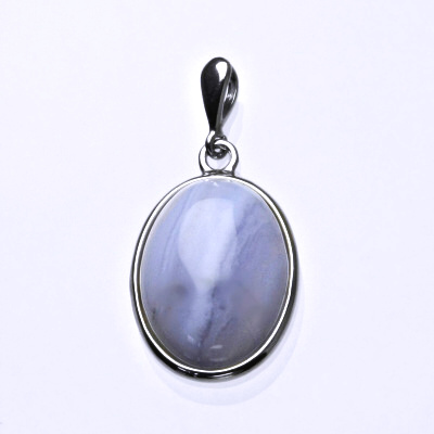 Stříbrný přívěsek, přírodní chalcedon, přívěšek s chalcedonem P 1493B
