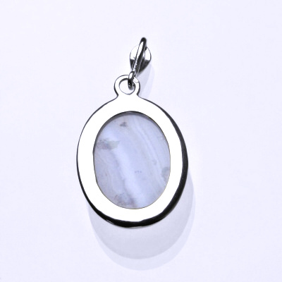 Stříbrný přívěsek, přírodní chalcedon, přívěšek s chalcedonem P 1493B