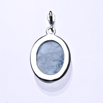 Stříbrný přívěsek, přírodní akvamarin A, přívěšek s akvamarinem, P 1493B 