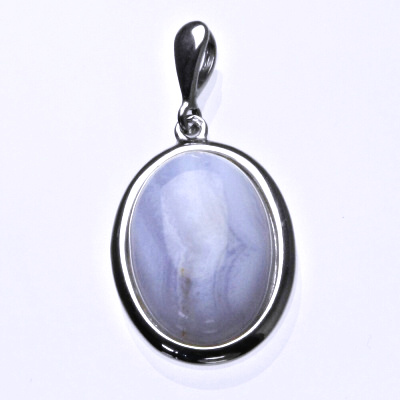 Stříbrný přívěsek, přírodní chalcedon, přívěšek s chalcedonem, P 1492B