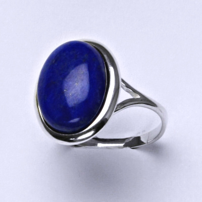 Stříbrný prsten, přírodní lapis, prstýnek ze stříbra s lapisem, T 1455
