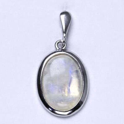 Stříbrný přívěsek, přírodní měsíční kámen 16x12 mm, přívěsek ze stříbra, P 1455