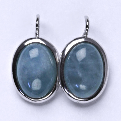 Stříbrné náušnice, přírodní akvamarin A, náušnice ze stříbra NK 1454